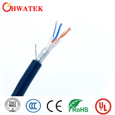 UL 20236 2C x 26AWG Τενερωμένο και ασημιωμένο Τενερωμένο χαλκό Τεφλόνη μόνωση TPU μπουφάν RG 179 Καλώδιο